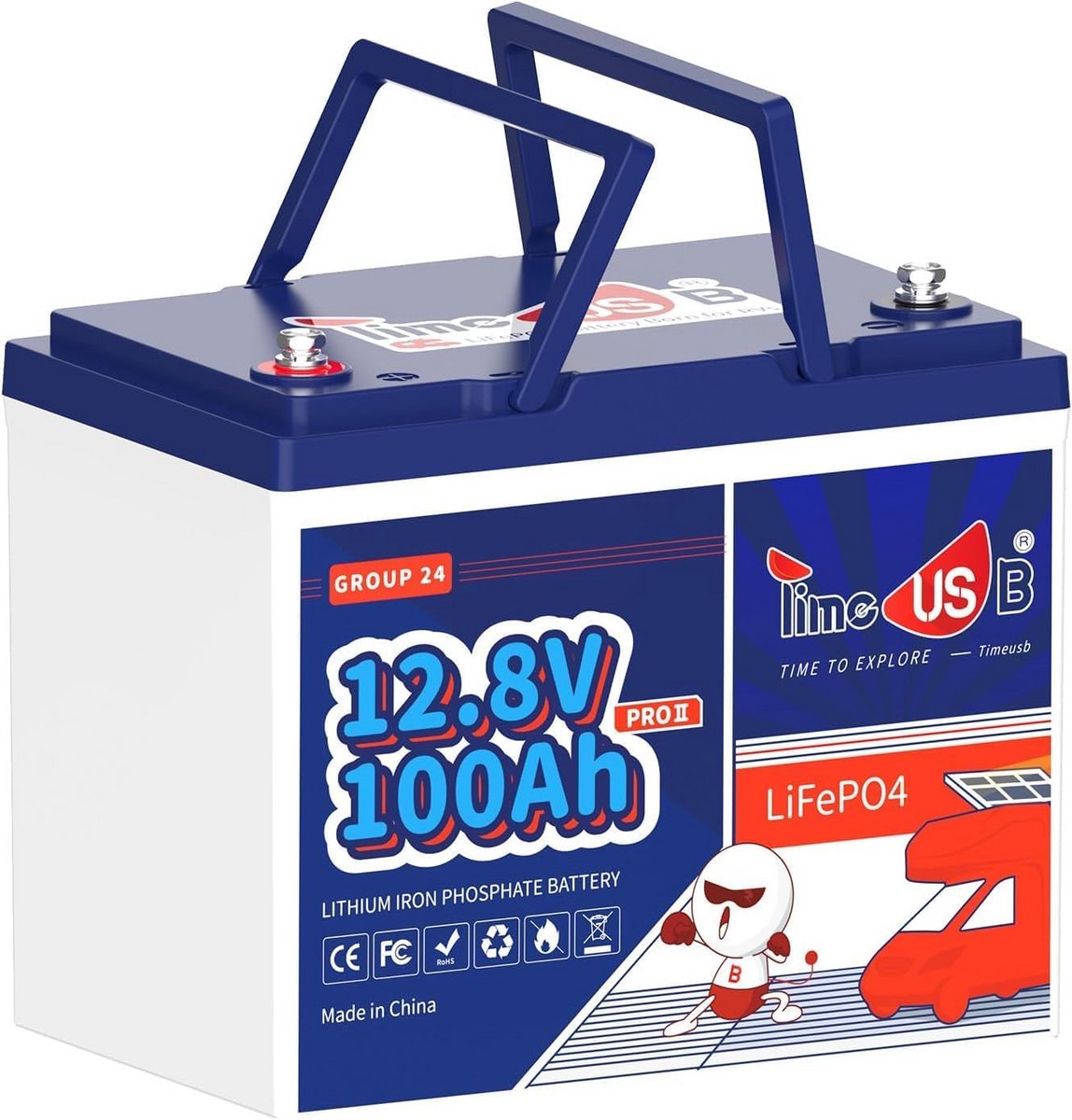 Lithium Accu - LiFePO4 Batterij - Camper Energie - Compact Ontwerp - 16.8 x 26 x 21 cm