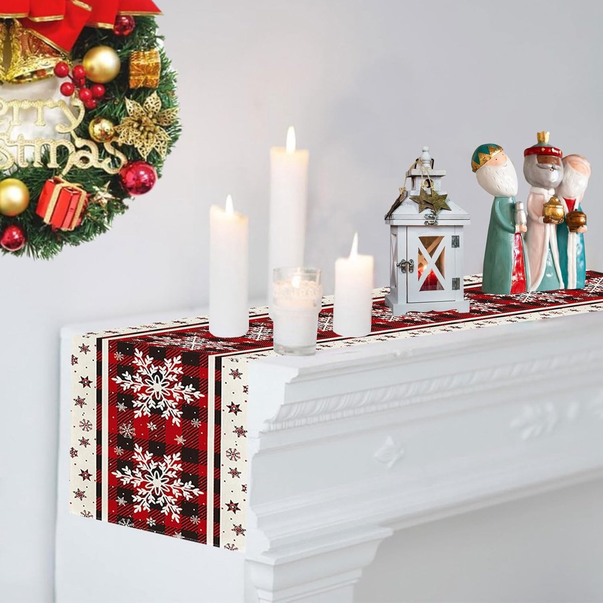 Wastafel Sloper Katoen Linnen Kerst Hoge Kwaliteit 183x33 cm