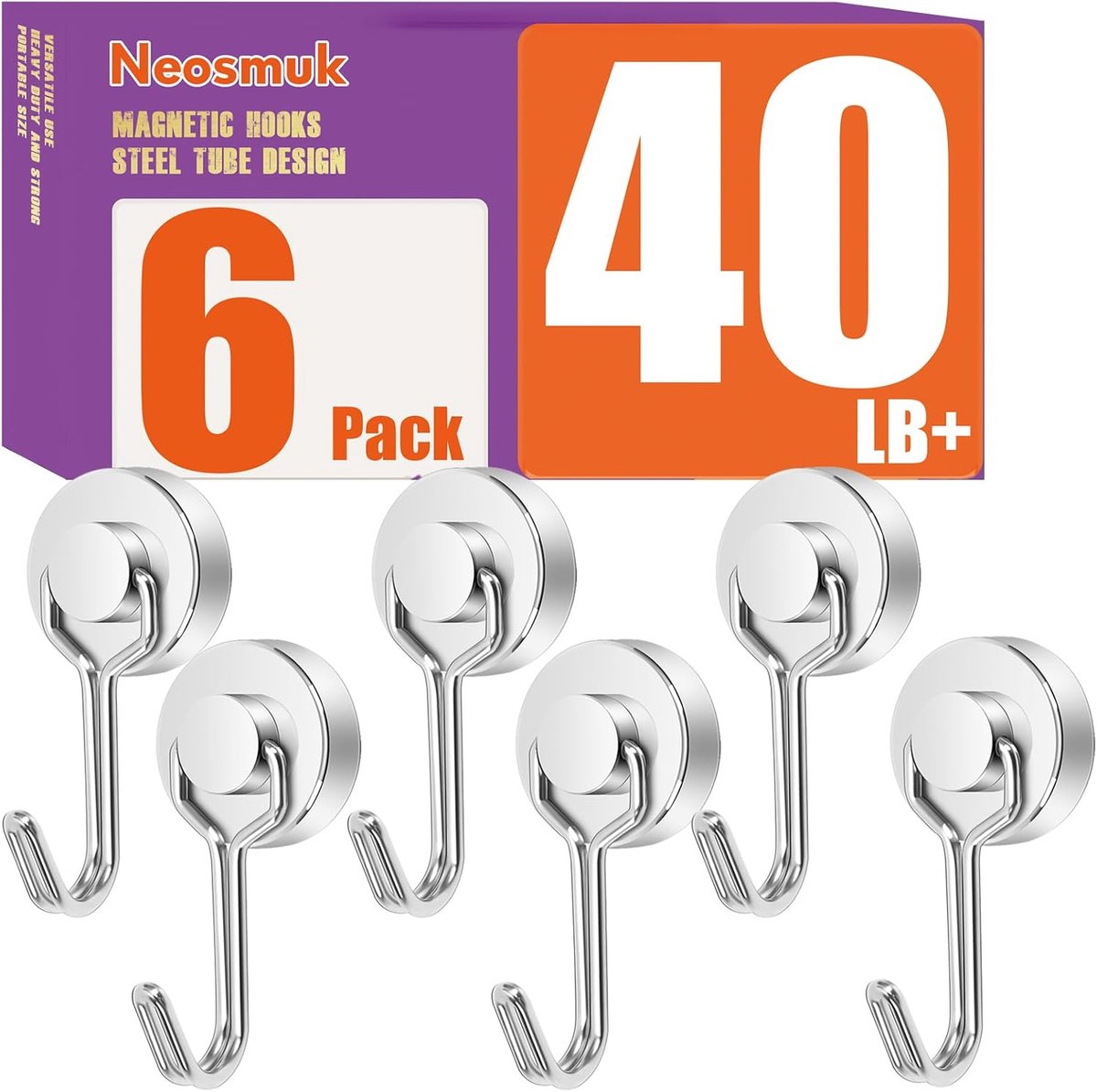 Extra Sterke Magnetische Haken 18 kg - 6 Stuks voor Ophangen aan Metaal, Cruise Cabine & Koelkast