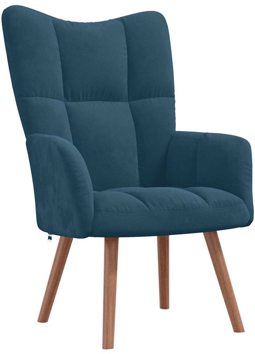 vidaXL Relaxstoel - fluweel - blauw