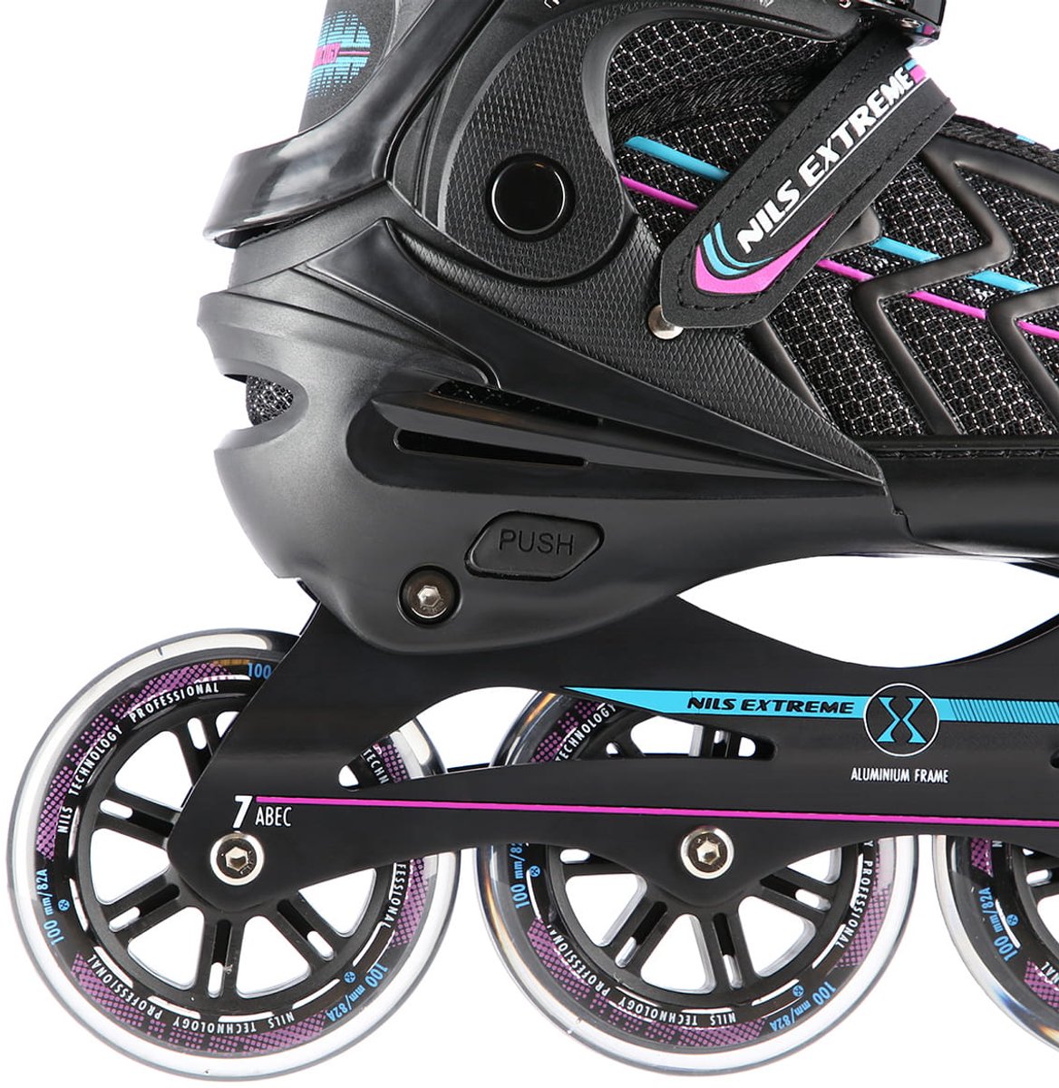 Nils Extreme Serie - Inline Skates - Czarno-Fioletowy - ABEC7 - 82A