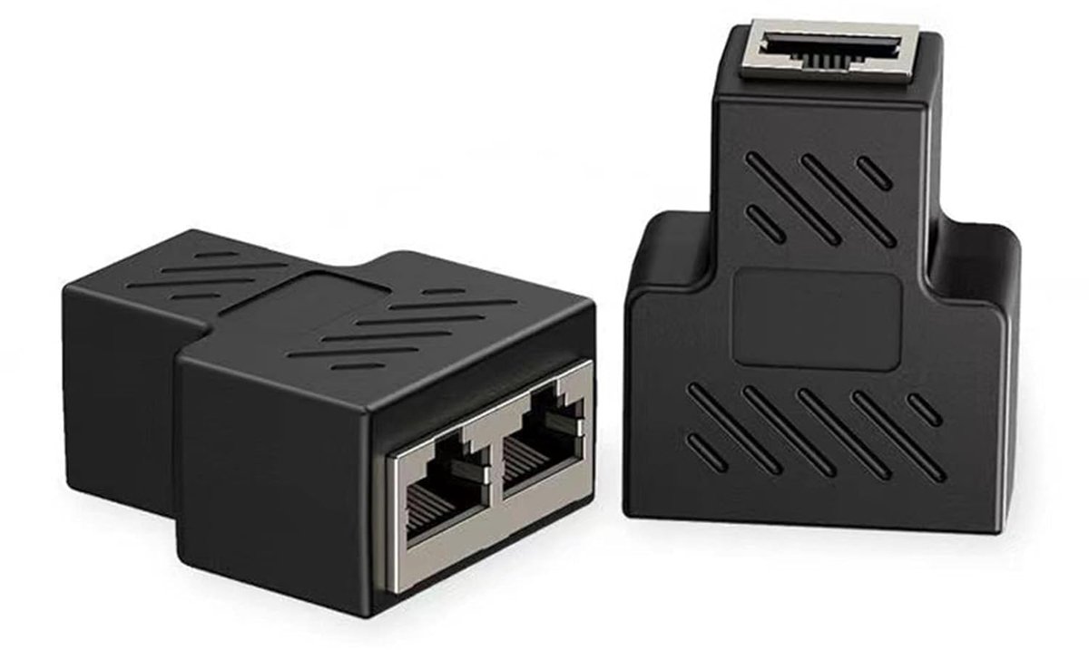 Lan Splitter - Netwerk Verdeler - Twee Apparaten - Stabiele Verbinding - 14 x 11 cm