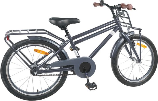 vidaXL - Kinderfiets - 18 - Inch - voor - 5-7 - jaar - oud - Donkergrijs van VidaXL — afbeelding 3