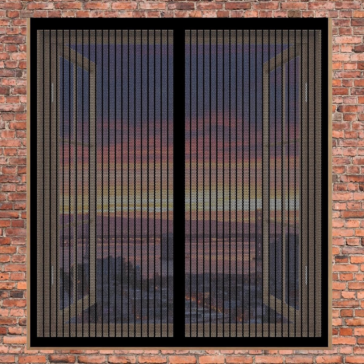 Magnetische Hordeur 90x110 cm - Zwart Gaas zonder Boren voor Balkon- en Schuifpui