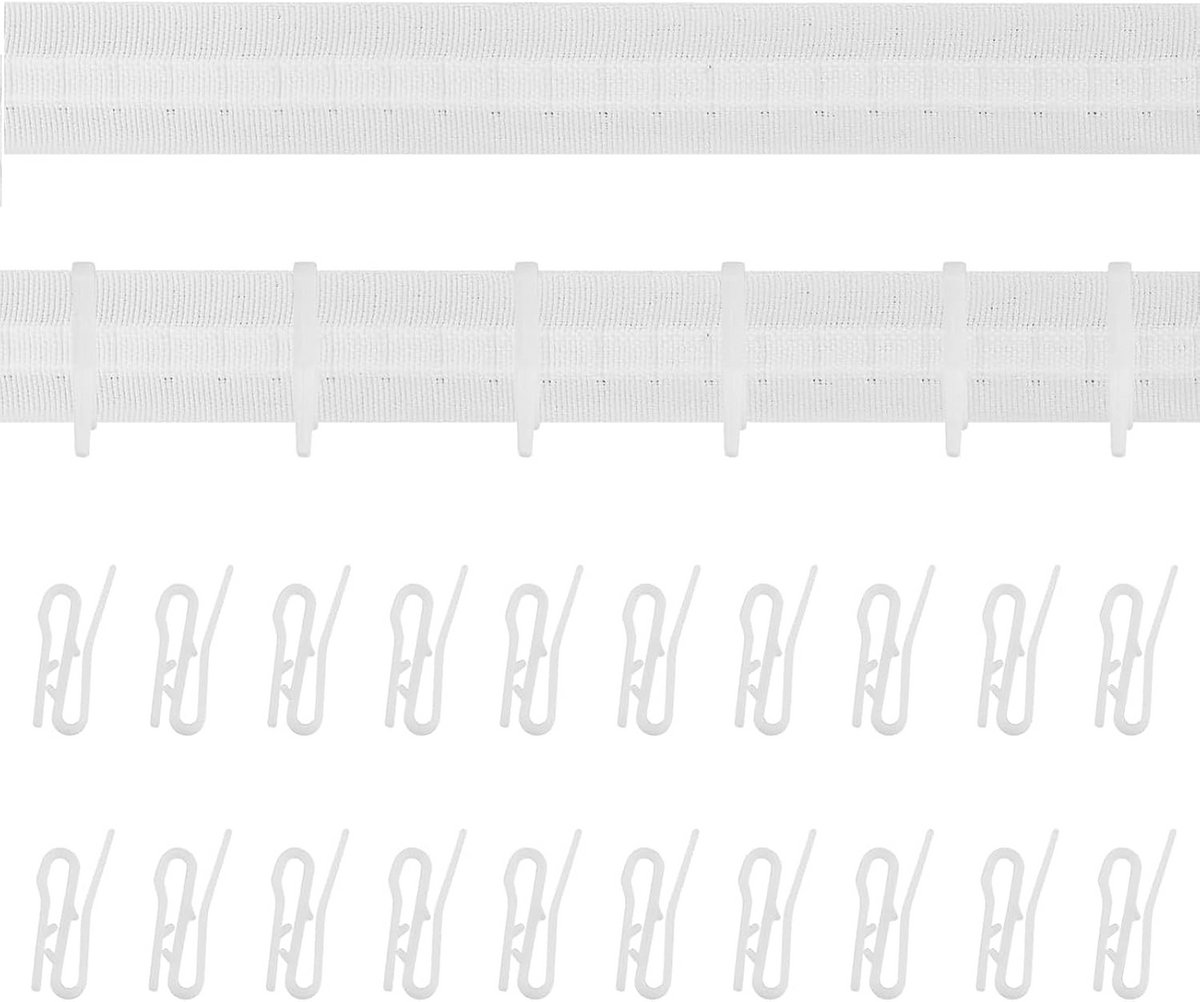 Gordijnband Plisségordijn 30 Meter Inclusief 20 Haakjes - Universele Ophangband