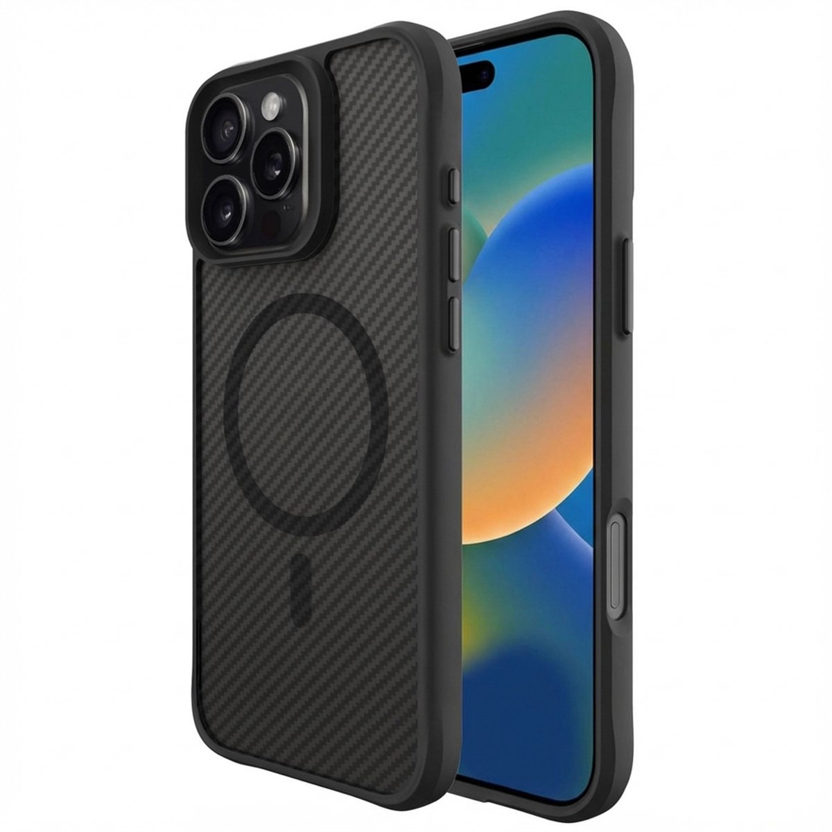 iMoshion Rugged Hybrid Carbon Case iPhone 16 Pro Max