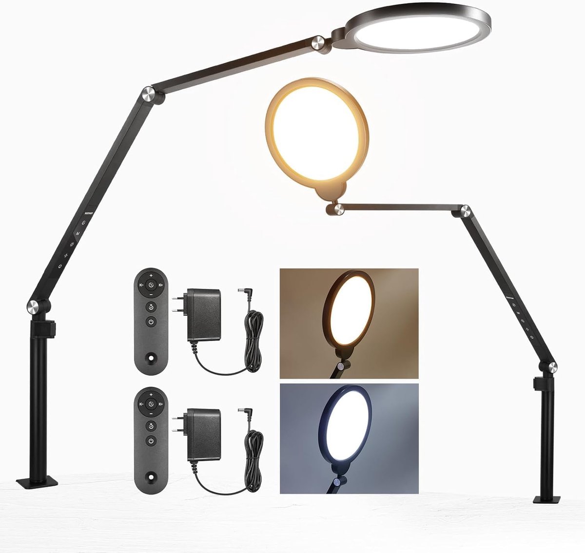 Set van 2 LED Ringlampen voor Streaming en Videoconferenties, Dimbaar Licht