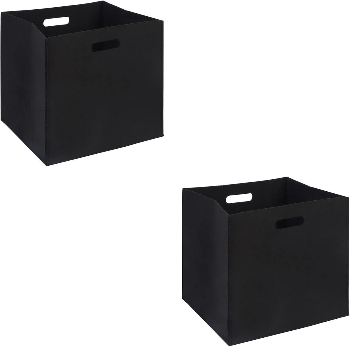 Set van 2 Opbergboxen van Zwart Vilt - Stijlvolle en Praktische Opbergdozen