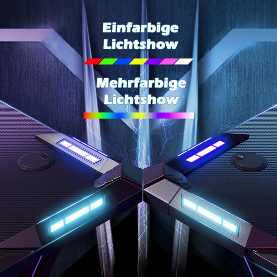 Gametabel 140 cm X-Frame met LED-verlichting, Carbonvezel Effect, Beeldschermhouder, Koptelefoonhaak, Ergonomisch, Zwart van Merkloos — afbeelding 4