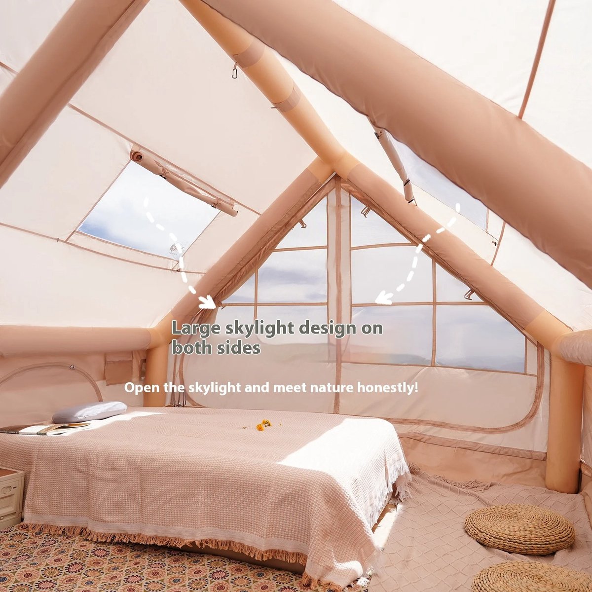 Solayne Tent - Kamperen - Travel - Kampeertent - Opblaasbare tent - Oxford - 4Seizoenen - Outdoor - 3x2,10m - 5/8 personen - Groen – foto 6