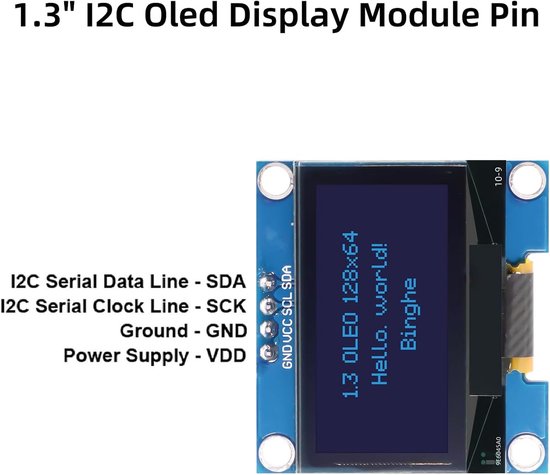 QIQIAZI OLED Display I2C Module – 5 Stuks – 128x64 Pixels – 0,96 Inch – Blauw – Compatibel Met Arduino, Raspberry Pi & Meer