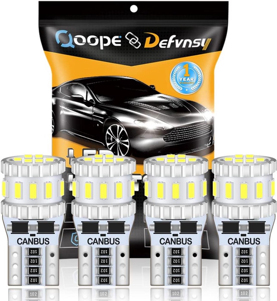 W5W T10 LED Autolamp Canbus Foutloos 194 168 Wit voor Interieurverlichting Nummerplaat Dashboard Deur Zijmarkering