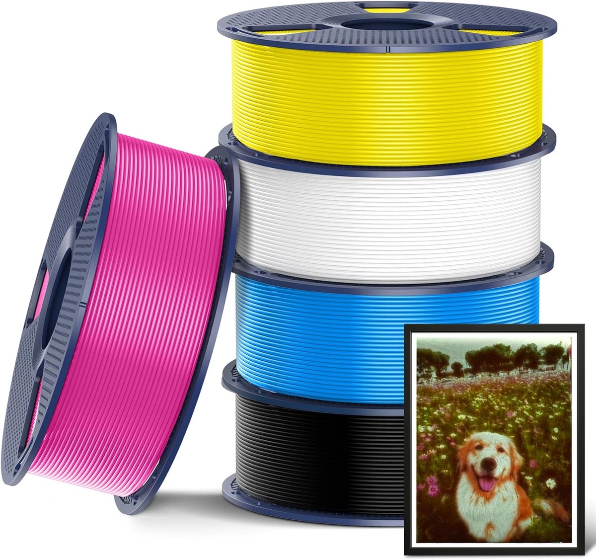 PLA+ Filament - 3D Print Materiaal - Modelbouw - Hoge Sterkte Taaiheid - 1.75mm 5kg - CMYK Set