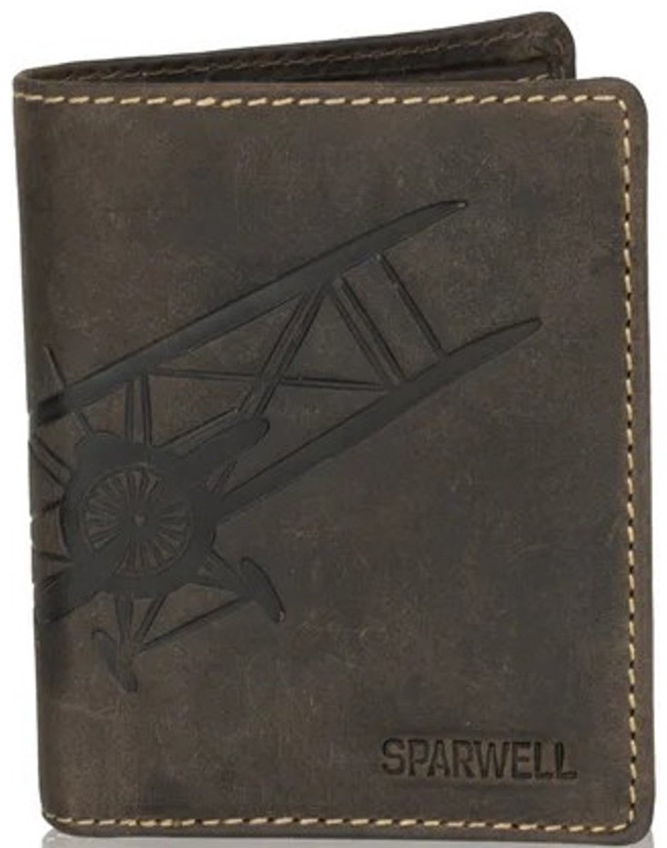 Sparwell Billfold Portemonnee Miles vert. d.bruin - (hxhxd) ca. 12cm x 9,5cm x 2cm