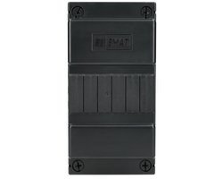 EMAT lege groepenkast 1-rij 6 modules 110x225mm - zwart (85260002)