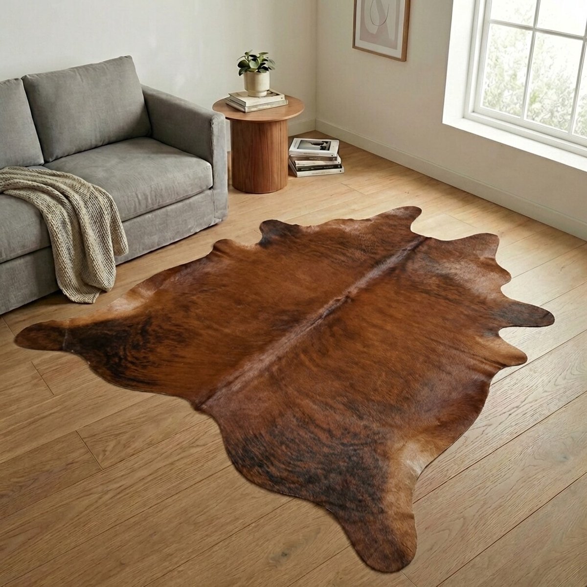 Koeienhuid Vloerkleed XXL (Extra Groot) - Driekleur - 257 x 221 cm - Koeienkleed / Koeienvel / Dierenvel / Dierenhuid / Koehuid Tapijt