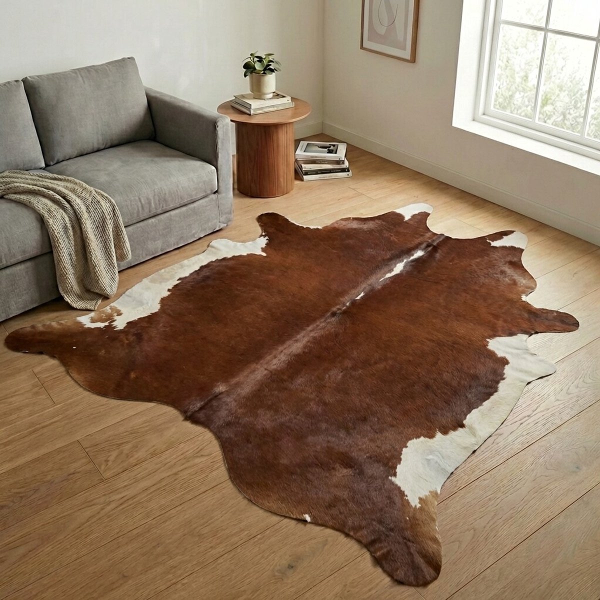 Koeienhuid Vloerkleed XXL (Extra Groot) - Effen-solid - 265 x 241 cm - Koeienkleed / Koeienvel / Dierenvel / Dierenhuid / Koehuid Tapijt