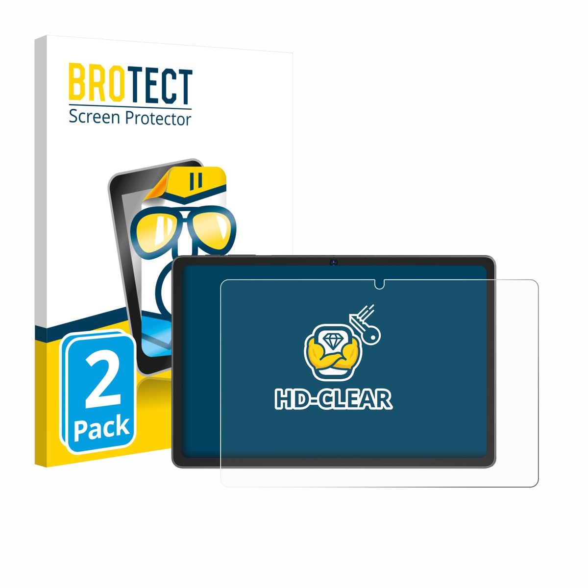BROTECT - Screenprotector voor Tabwee T615 11" - Folie Beschermfolie transparant 2 Stuks