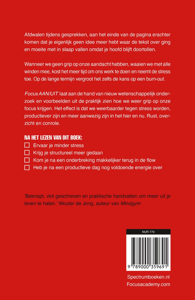 Focus AAN/UIT - back cover