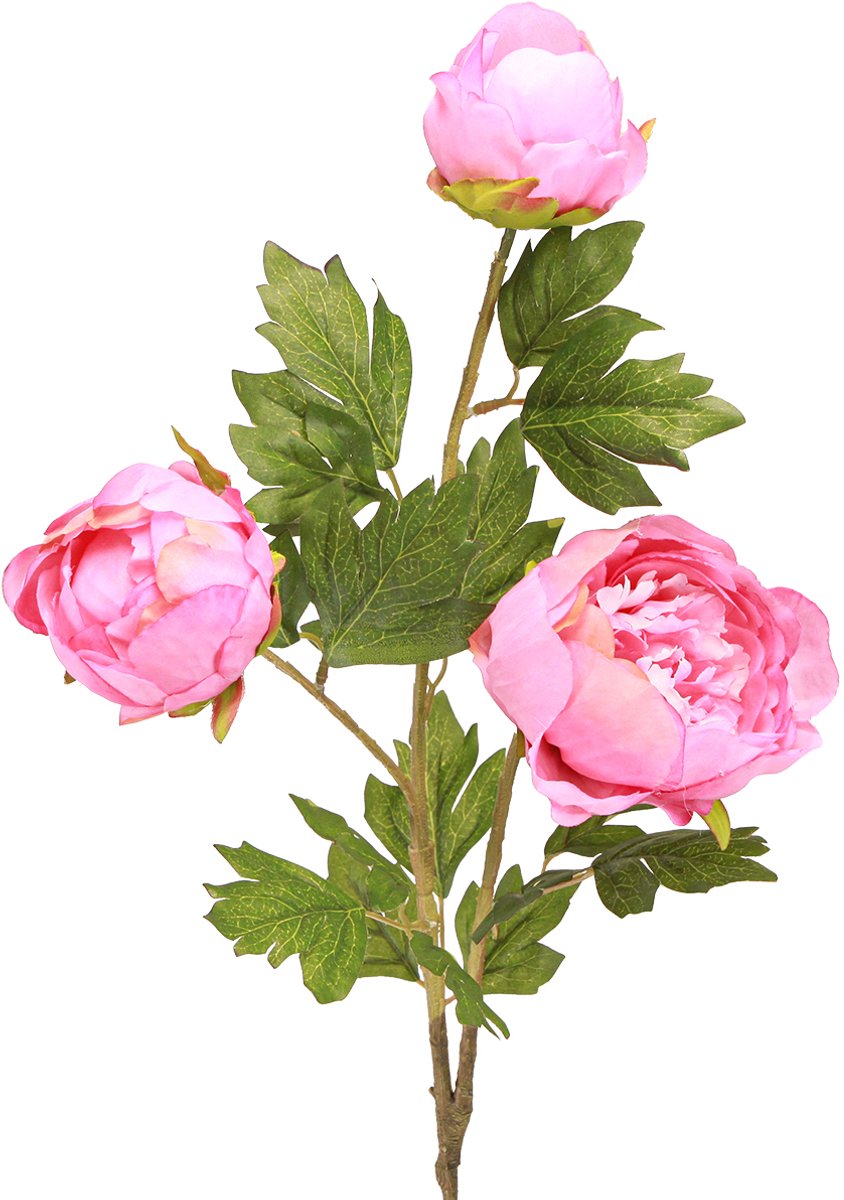 Viana Kunstrozen Pioenrozen Kunstmatig in Roze L80cm 2st