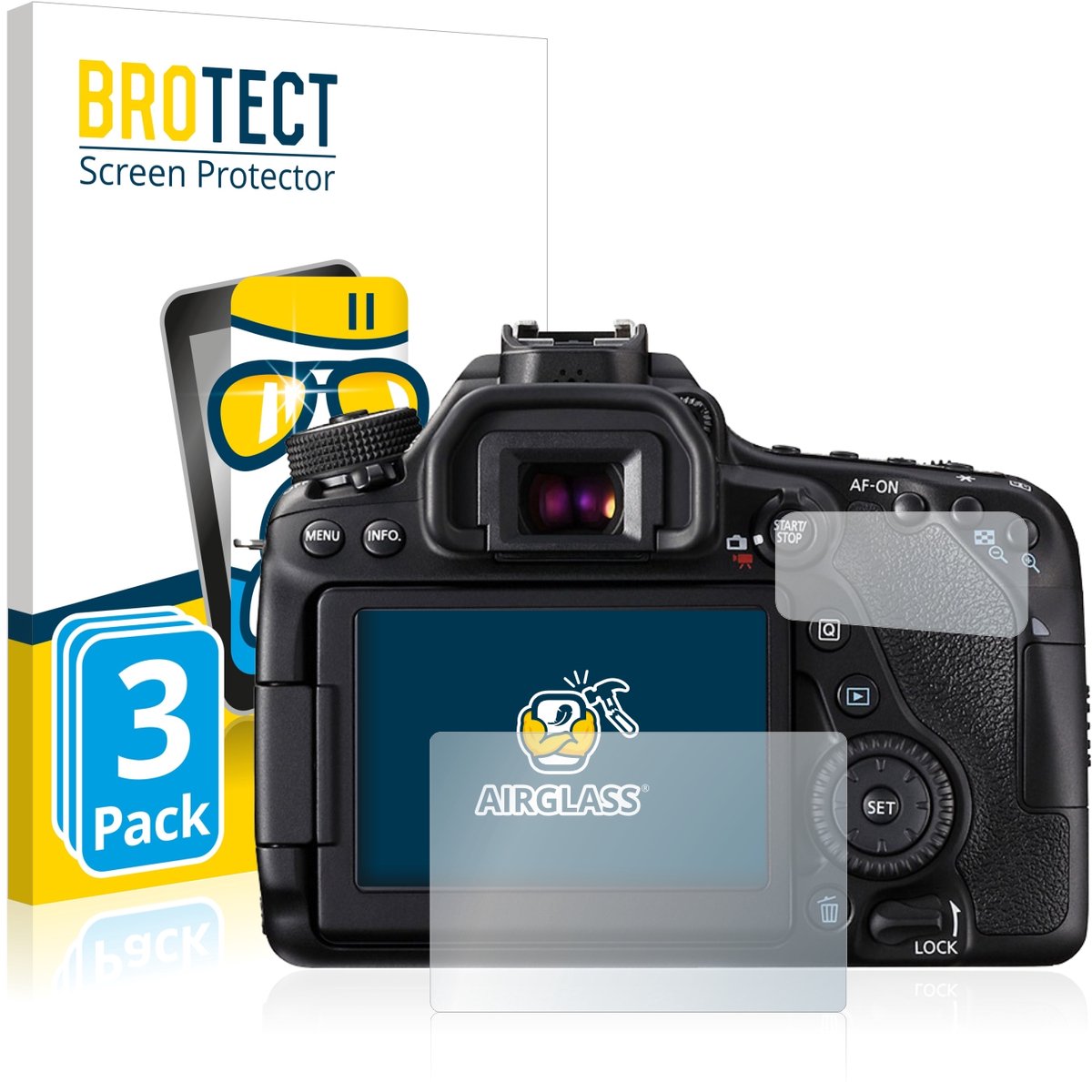 Screenprotector 3 Stuks voor Canon EOS 80D Beschermglas transparant