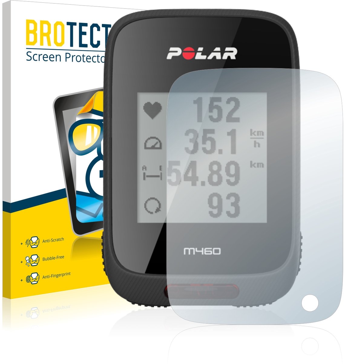 BROTECT - Screenprotector voor Polar M460 - Folie Beschermfolie transparant 2 Stuks