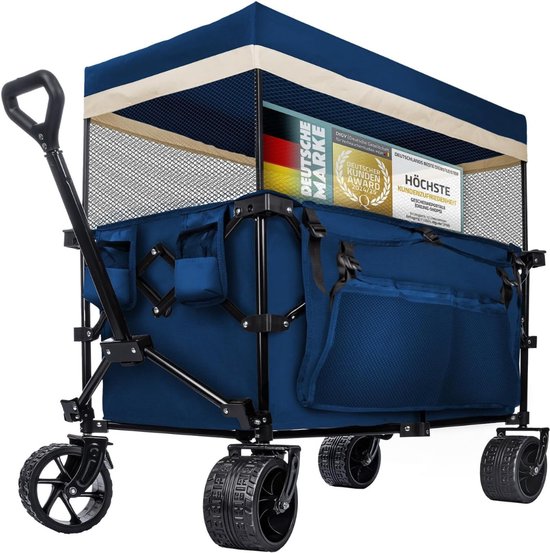 Zyrex® Bolderkap Opvouwbaar Luchtbanden - Bolderkar - Bolderkar Opvouwbaar - 150 kg - Blauw - 90cm x 50cm x 100cm van Merkloos — afbeelding 4
