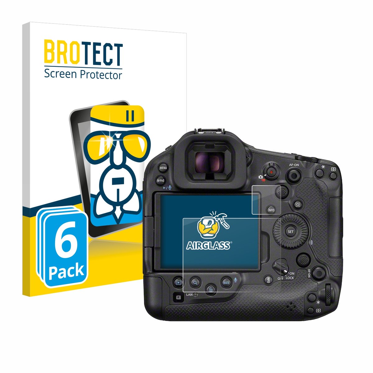 Screenprotector 6 Stuks voor Canon EOS R1 Beschermglas transparant