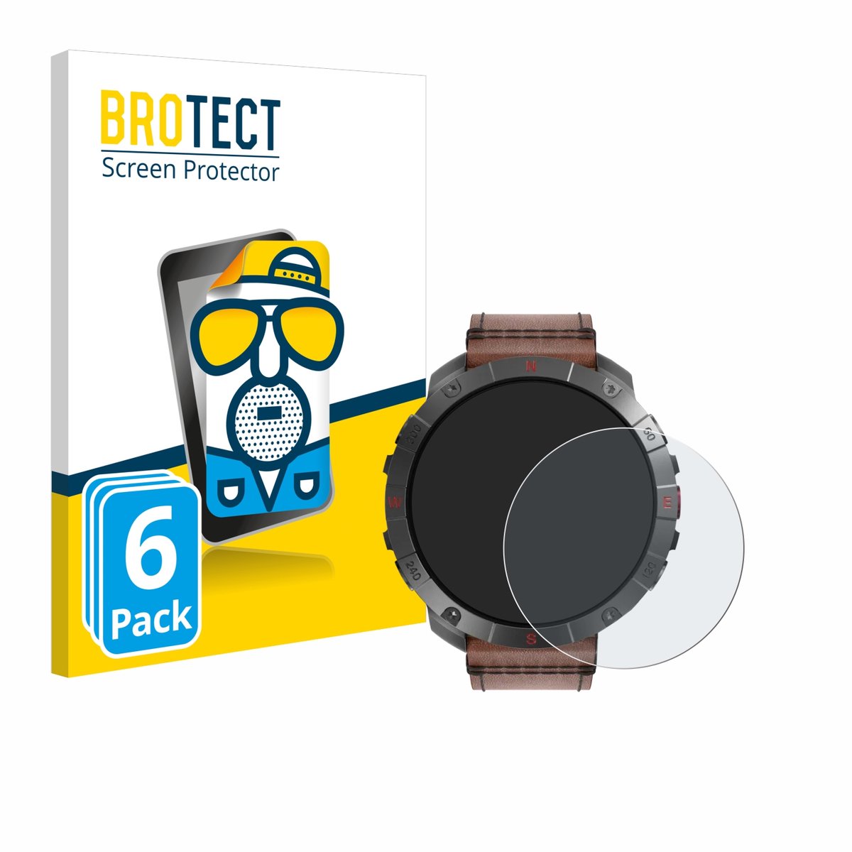 BROTECT - Screenprotector voor Polar Grit X2 Pro Titan - Folie Beschermfolie matte 6 Stuks