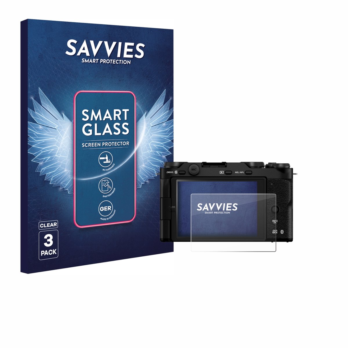 3 Stuks Savvies Screenprotector - geschikt voor Fujifilm X-M5 - beschermfolie glas transparant