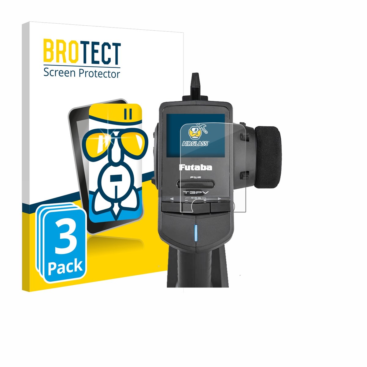 Screenprotector 3 Stuks voor Futaba T3PV Beschermglas transparant
