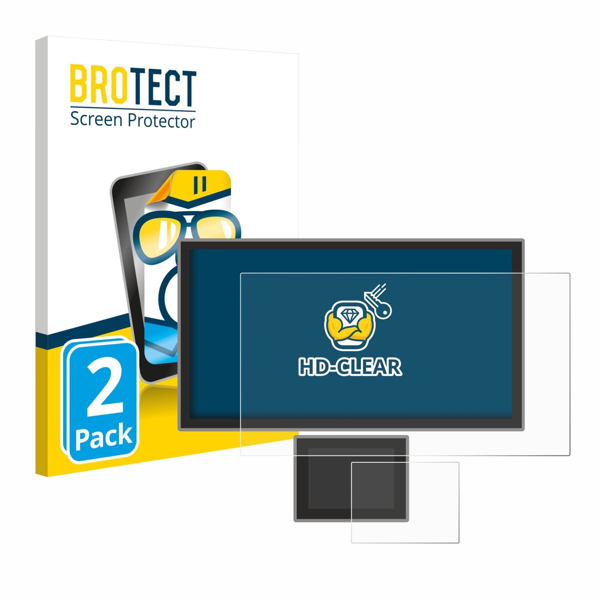 BROTECT - Screenprotector voor Icom IC-7760 - Folie Beschermfolie transparant 2 Stuks