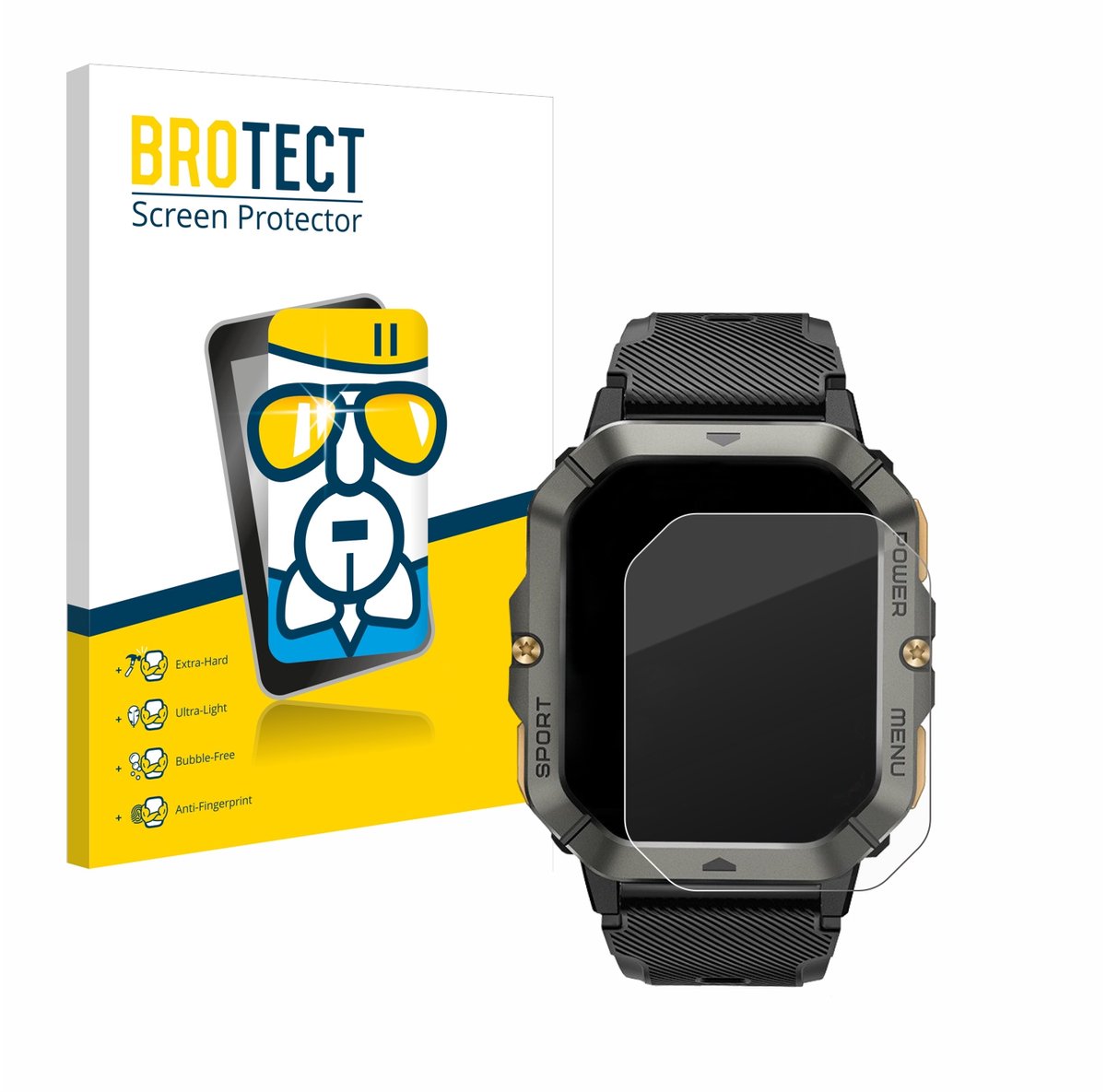 Screenprotector voor Banlvs Smartwatch 2.02" Beschermglas transparant