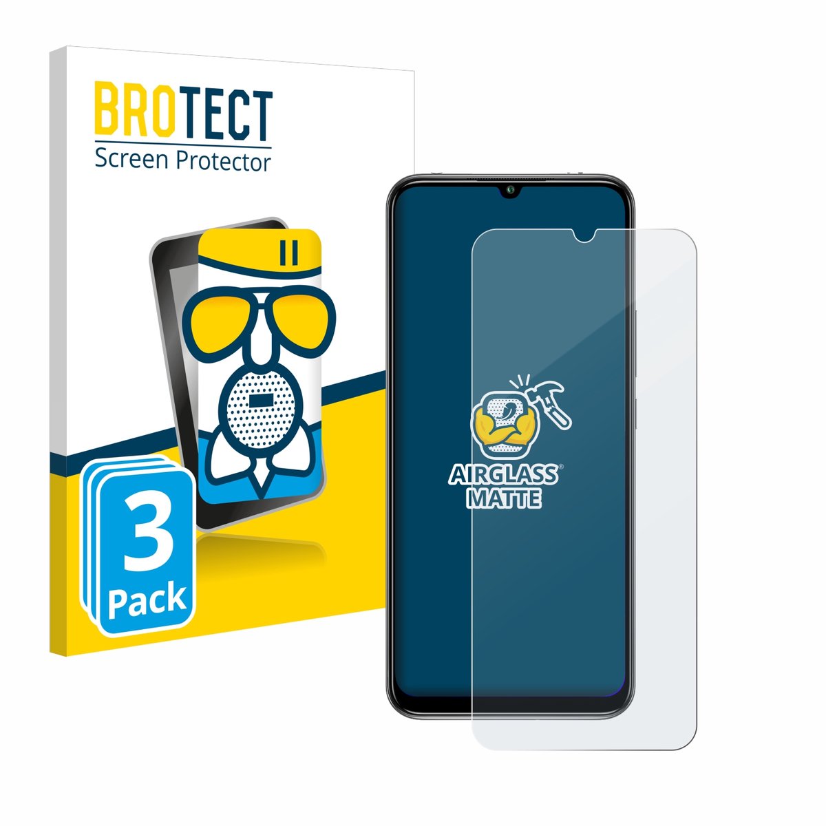 BROTECT - Screenprotector voor Xiaomi Mi 10 Lite - Folie Beschermfolie Beschermglas matte 3 Stuks