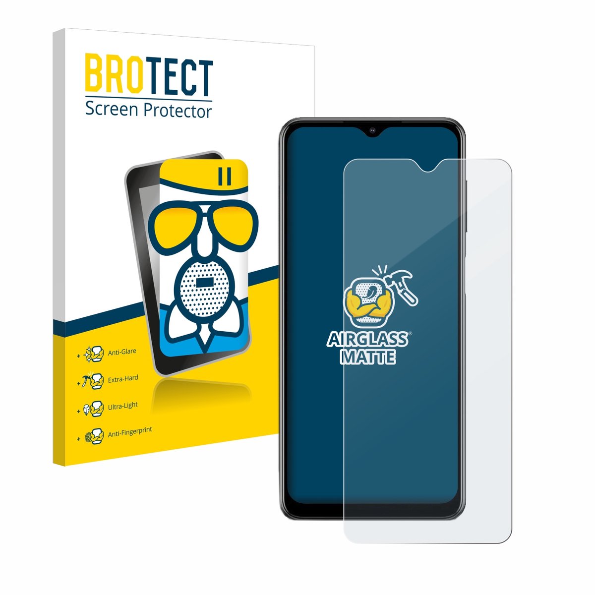 BROTECT - Screenprotector voor Samsung Galaxy M12 - Folie Beschermfolie Beschermglas matte