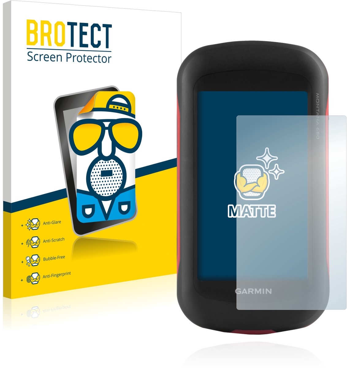 BROTECT - Screenprotector voor Garmin Montana 680 - Folie Beschermfolie matte 2 Stuks