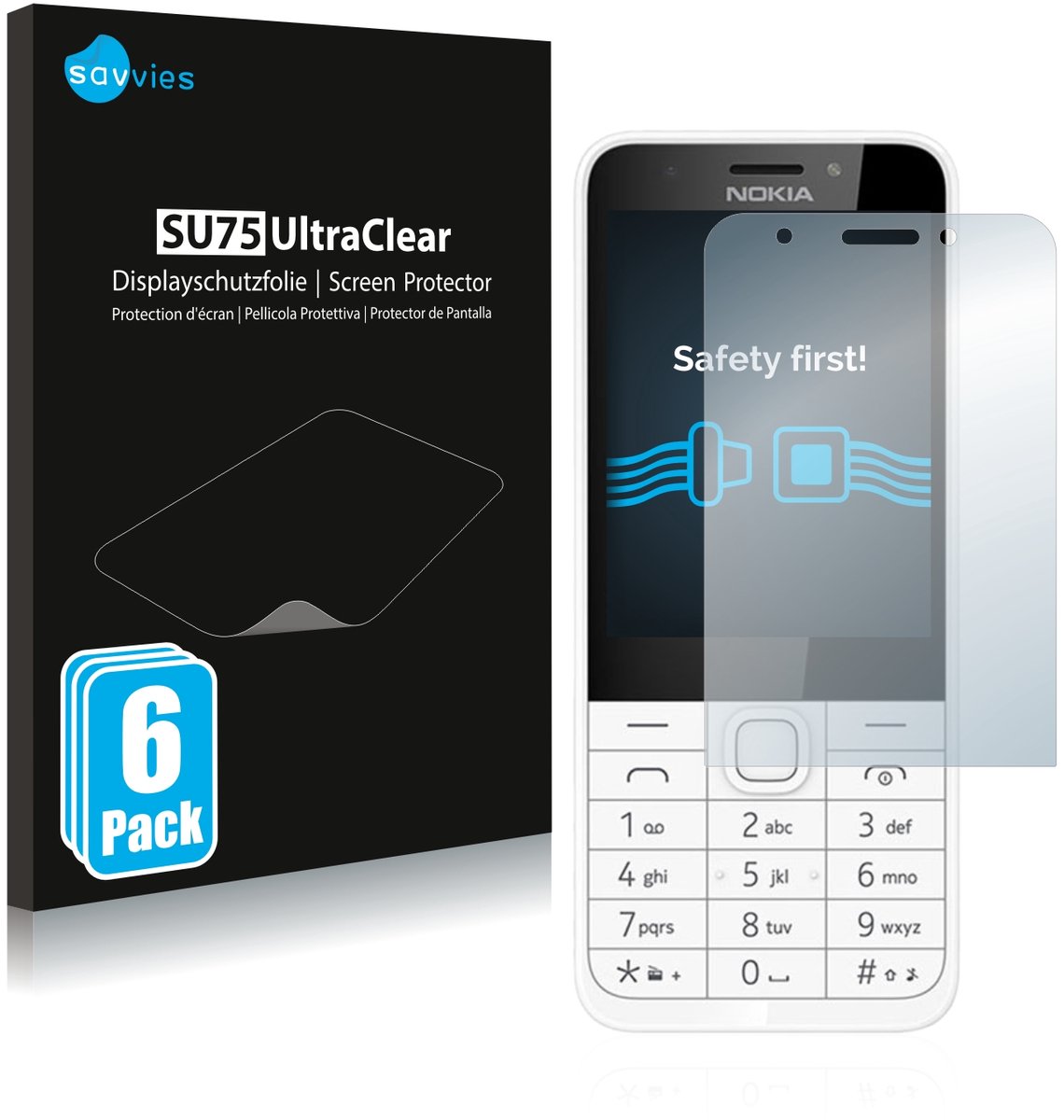 Savvies - Screenprotector voor Nokia 230 - Folie Beschermfolie transparant 6 Stuks