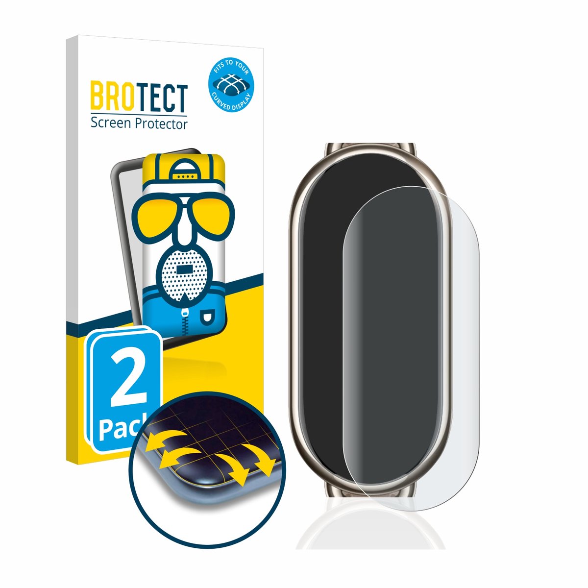 BROTECT - Screenprotector voor Xiaomi Mi Band 8 - Folie Beschermfolie matte volledig dekking 2 Stuks