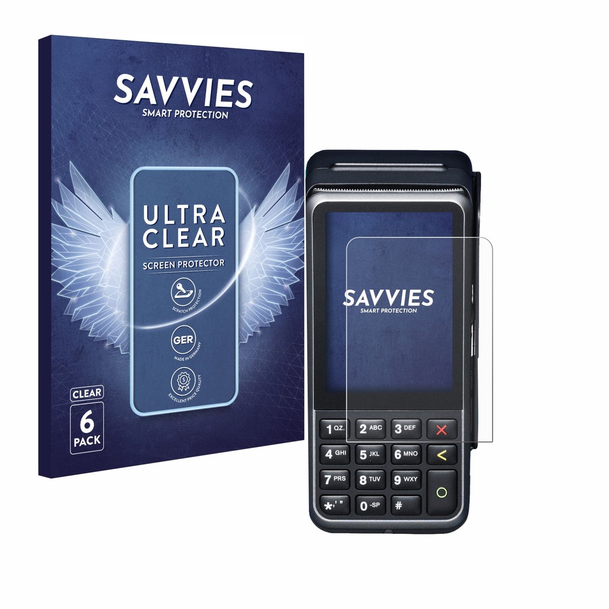 Savvies - Screenprotector voor Verifone V400m - Folie Beschermfolie transparant 6 Stuks