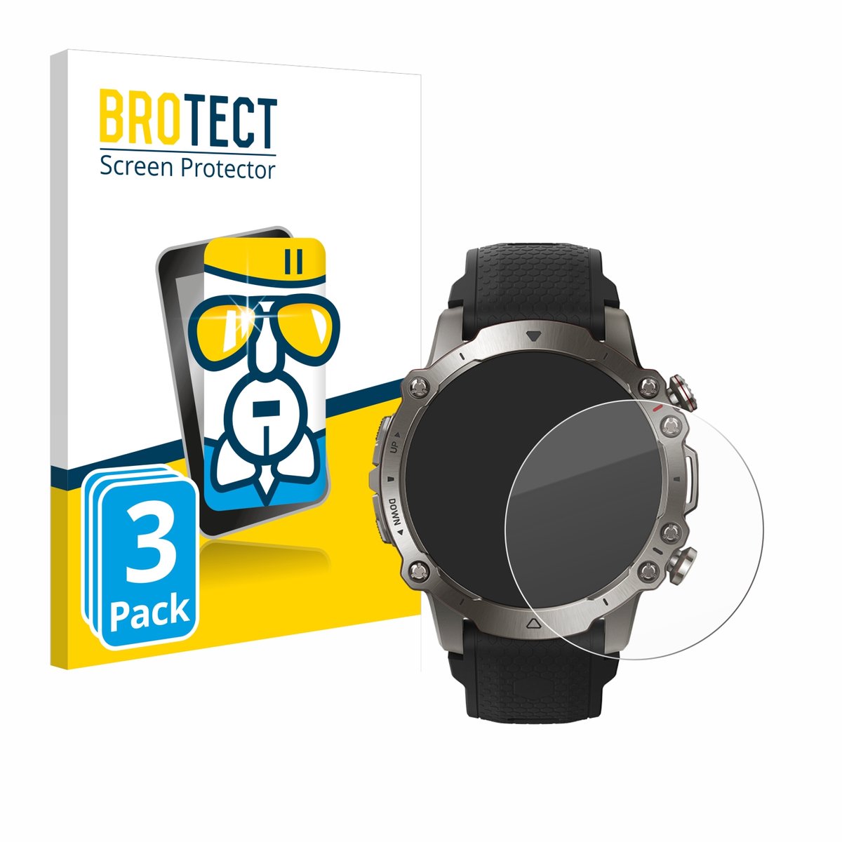 Screenprotector 3 Stuks voor Huami Amazfit Falcon Beschermglas transparant