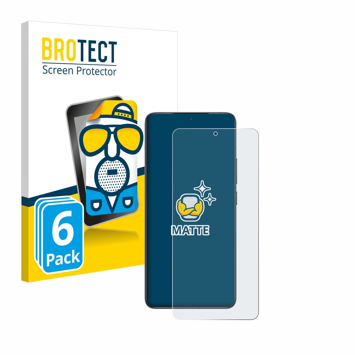 BROTECT - Screenprotector voor Xiaomi Poco F6 Pro - Folie Beschermfolie matte 6 Stuks