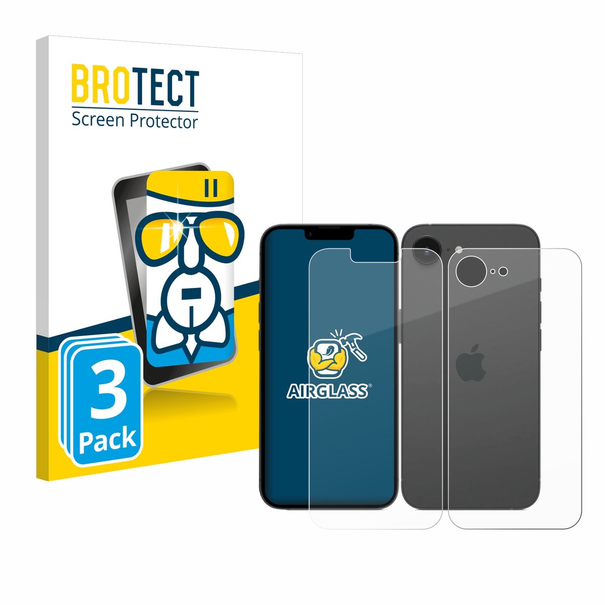 Screenprotector 3 Stuks voor Apple iPhone 16e / 17e Beschermglas transparant