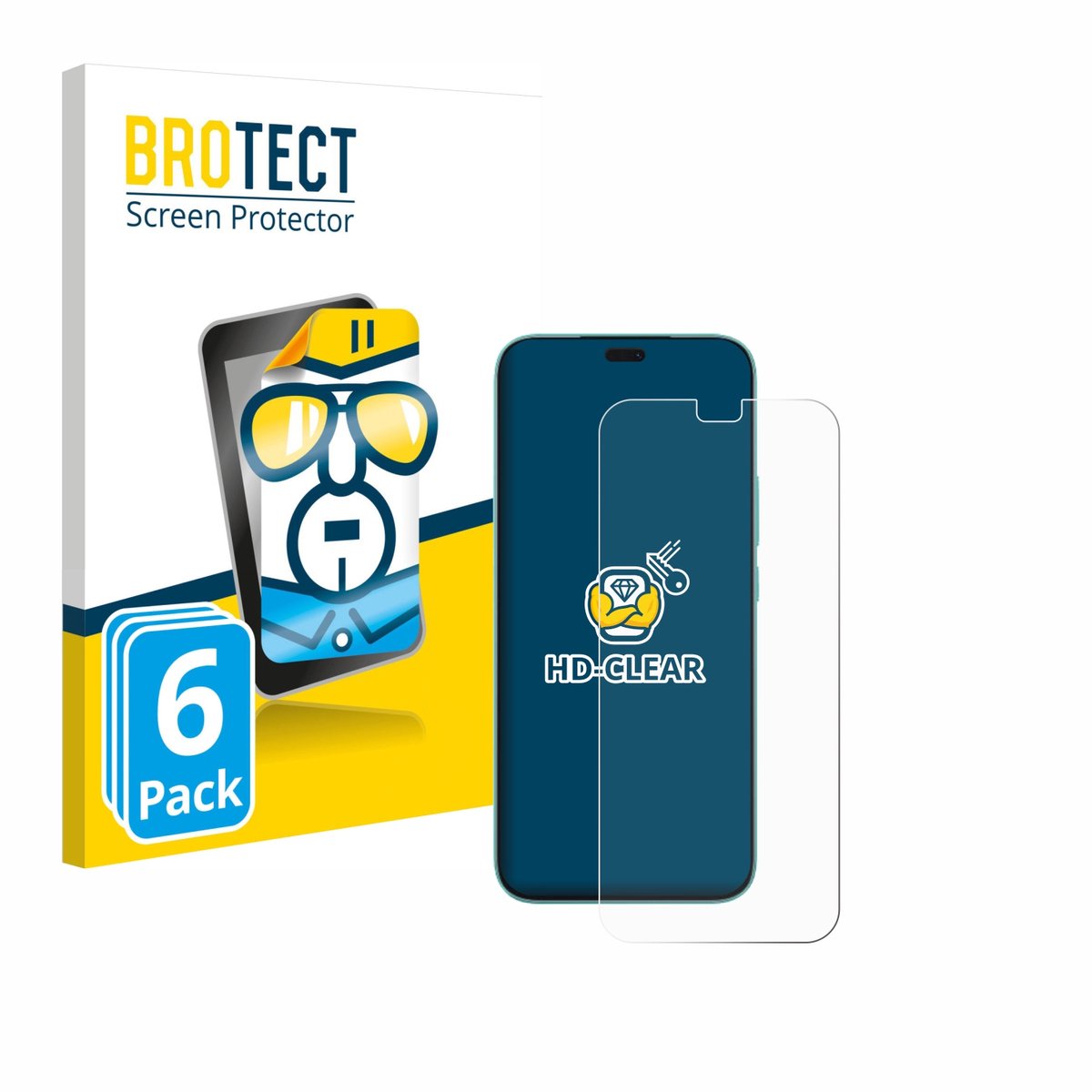 BROTECT - Screenprotector voor Honor 400 Lite - Folie Beschermfolie transparant 6 Stuks