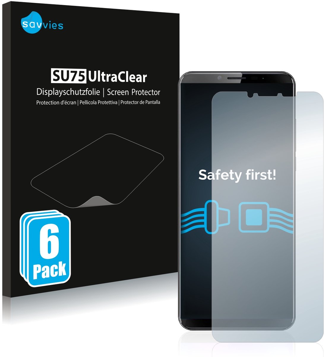 Savvies - Screenprotector voor Cubot X19 - Folie Beschermfolie transparant 6 Stuks