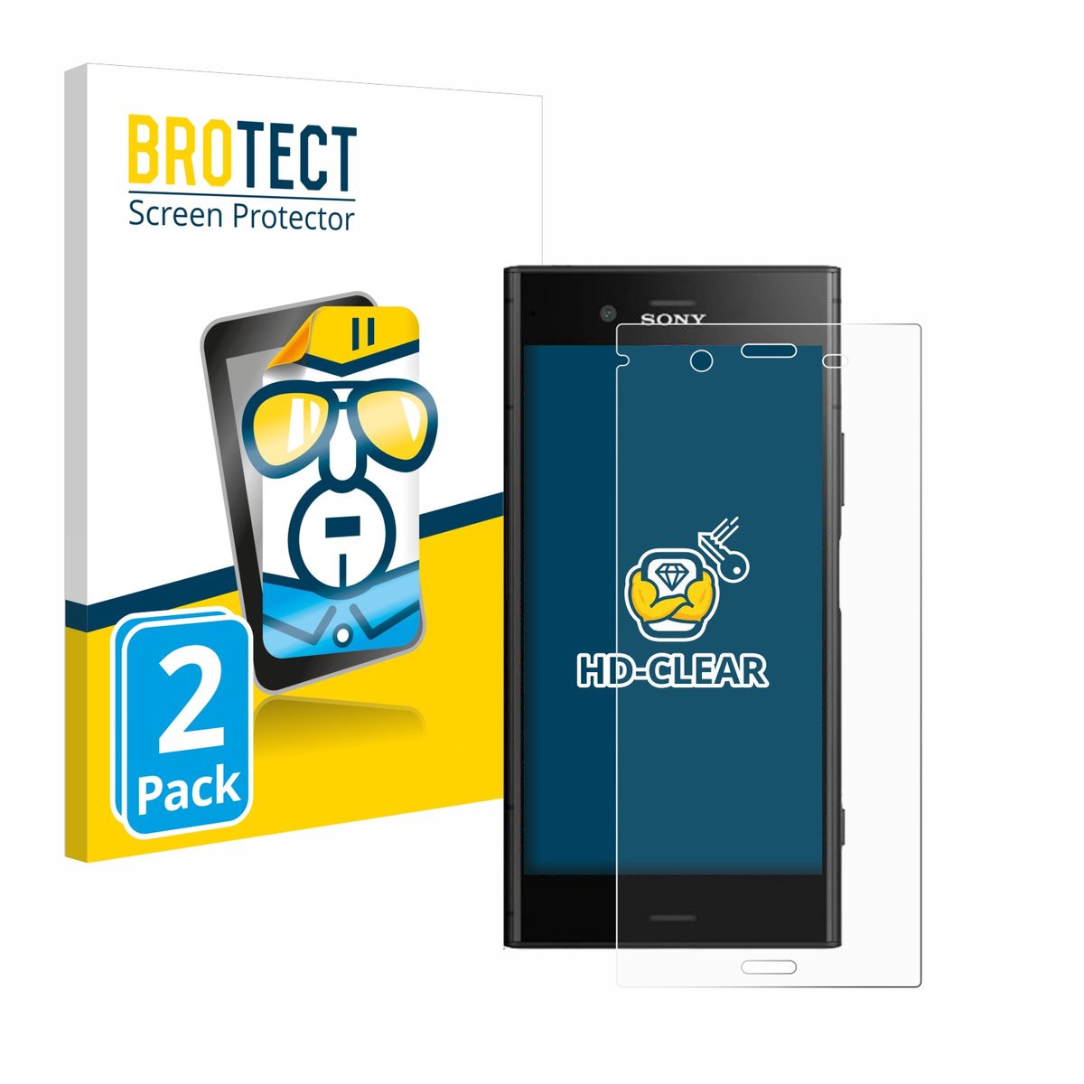 BROTECT - Screenprotector voor Sony Xperia XZ1 - Folie Beschermfolie transparant 2 Stuks