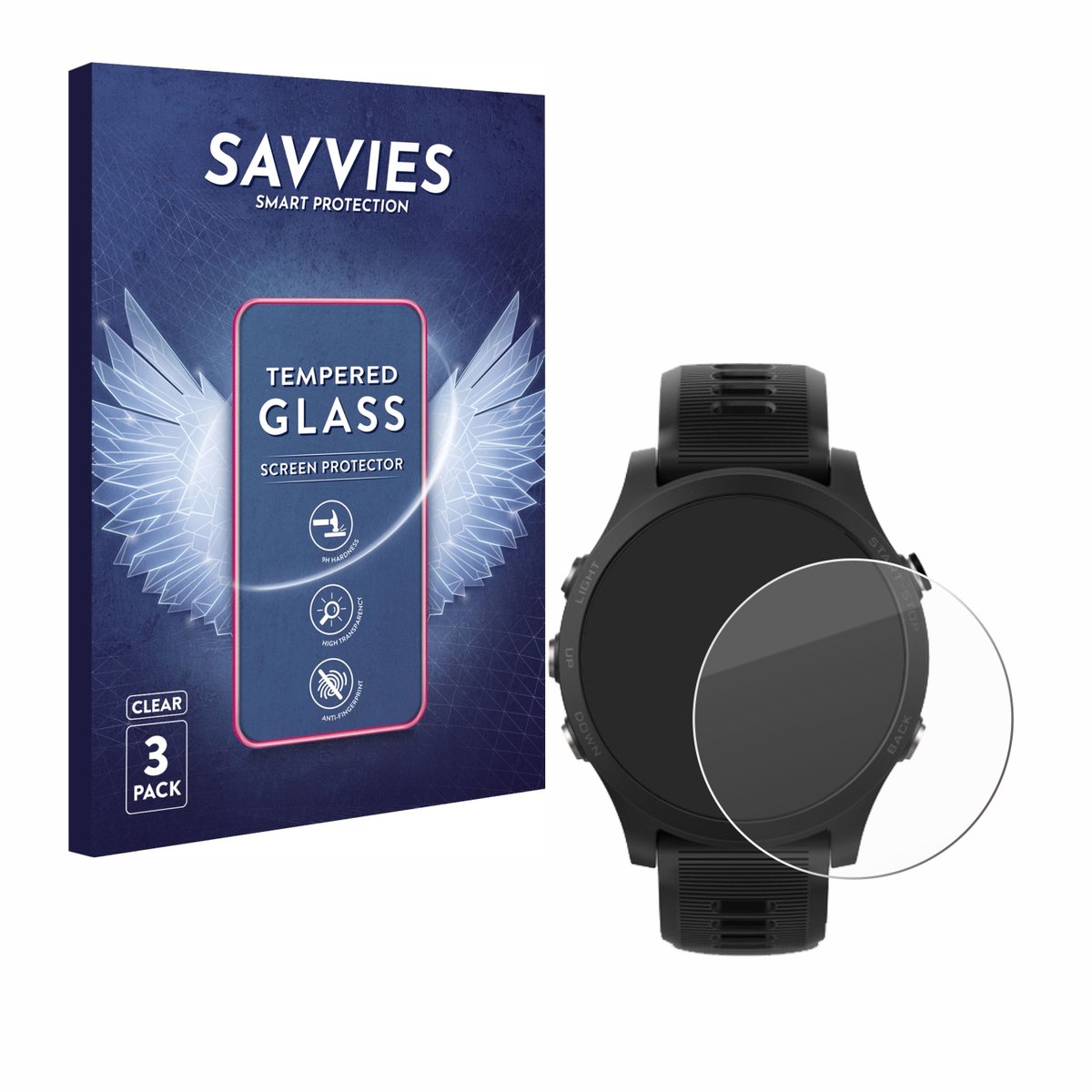 Savvies - Glas Screenprotector voor Garmin Forerunner 935 - Gehard Beschermglas 9H 3 Stuks