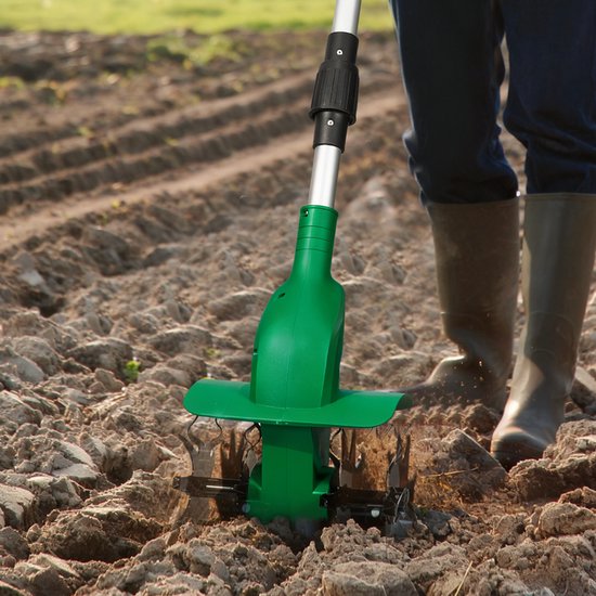 NewBeny Elektrisch Grondfrees - 600 tpm - Borstelloze Tuinfrees - met 2x 3.0Ah Accu's - 15 cm werkdiepte - 20 cm werkbreedte - Accu Motorhak - Extra handgreep van Newbeny — afbeelding 4