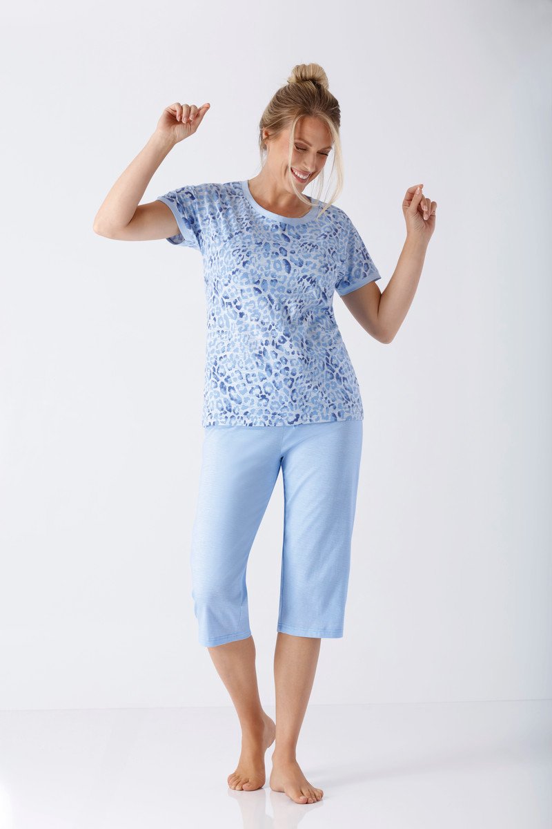 Hajo dames pyjama blauwe panter - Blauw - Maat - 48/50