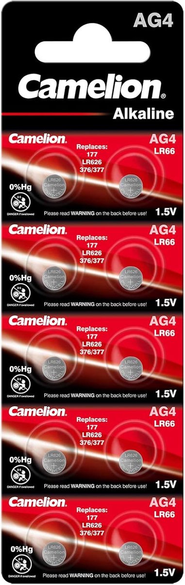 Alkaline Knoopcellen AG4 1,5 V - 10 Stuks