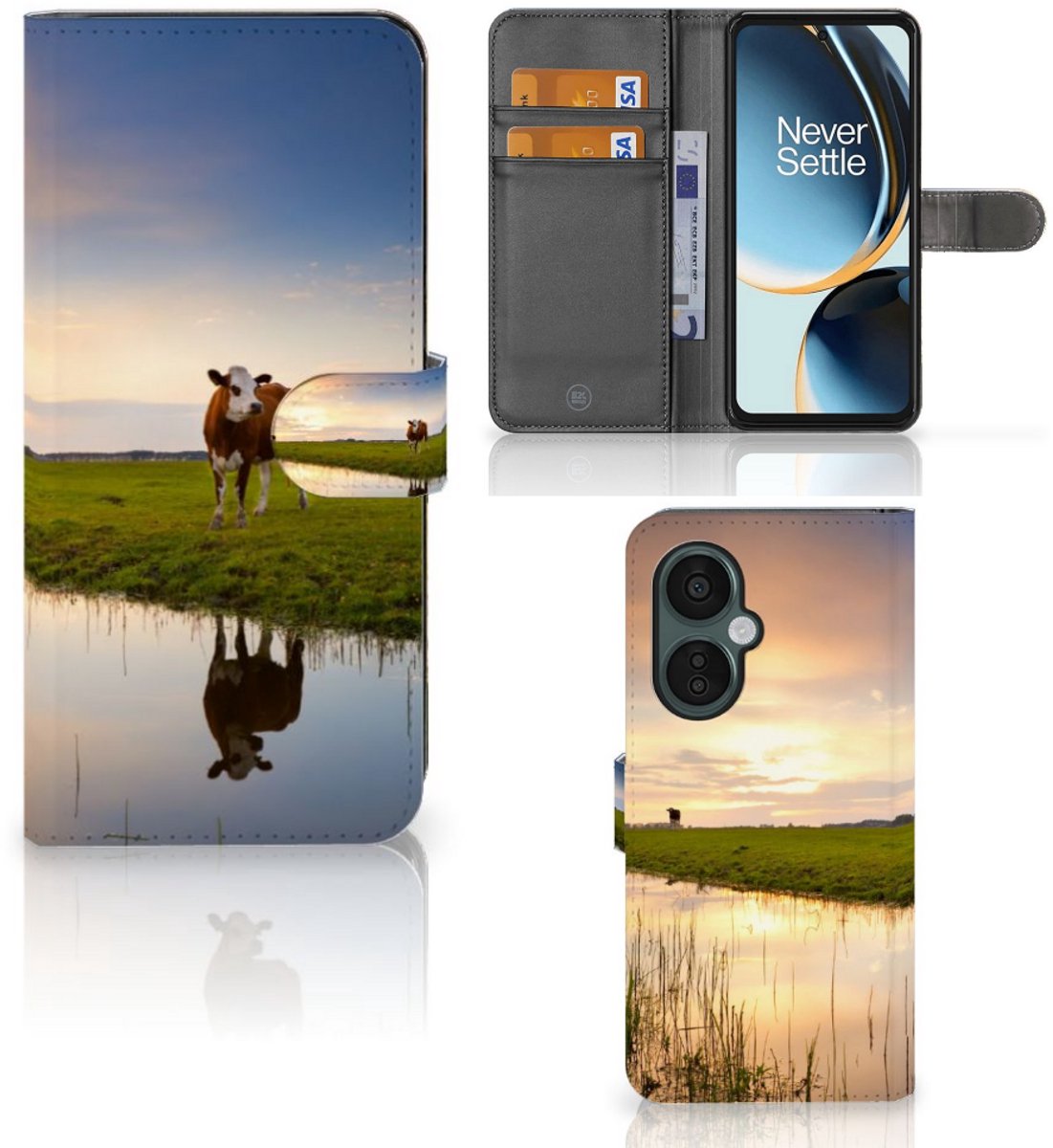 OnePlus Nord CE 3 Lite Telefoonhoesje met Pasjes Koe